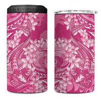 Pink Polynesia Hammerhead Shark Tattoo With Plumeria Lei 4 in 1 Can Cooler Tumbler LT14 One Size: 16 oz Pink - Polynesian Pride
