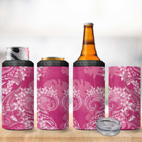 Pink Polynesia Hammerhead Shark Tattoo With Plumeria Lei 4 in 1 Can Cooler Tumbler LT14 - Polynesian Pride