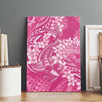 Pink Polynesia Hammerhead Shark Tattoo With Plumeria Lei Canvas Wall Art LT14 - Polynesian Pride
