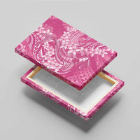 Pink Polynesia Hammerhead Shark Tattoo With Plumeria Lei Canvas Wall Art LT14 - Polynesian Pride