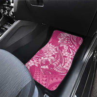 Pink Polynesia Hammerhead Shark Tattoo With Plumeria Lei Car Mats LT14 - Polynesian Pride