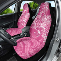 Pink Polynesia Hammerhead Shark Tattoo With Plumeria Lei Car Seat Cover