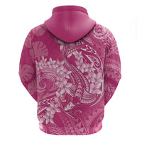 Pink Polynesia Hammerhead Shark Tattoo With Plumeria Lei Hoodie