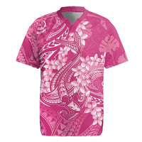 Pink Polynesia Hammerhead Shark Tattoo With Plumeria Lei Rugby Jersey