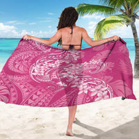 Pink Polynesia Hammerhead Shark Tattoo With Plumeria Lei Sarong