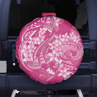 Pink Polynesia Hammerhead Shark Tattoo With Plumeria Lei Spare Tire Cover LT14 No hole Pink - Polynesian Pride