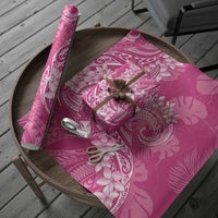 Pink Polynesia Hammerhead Shark Tattoo With Plumeria Lei Wrapping Paper LT14 - Polynesian Pride