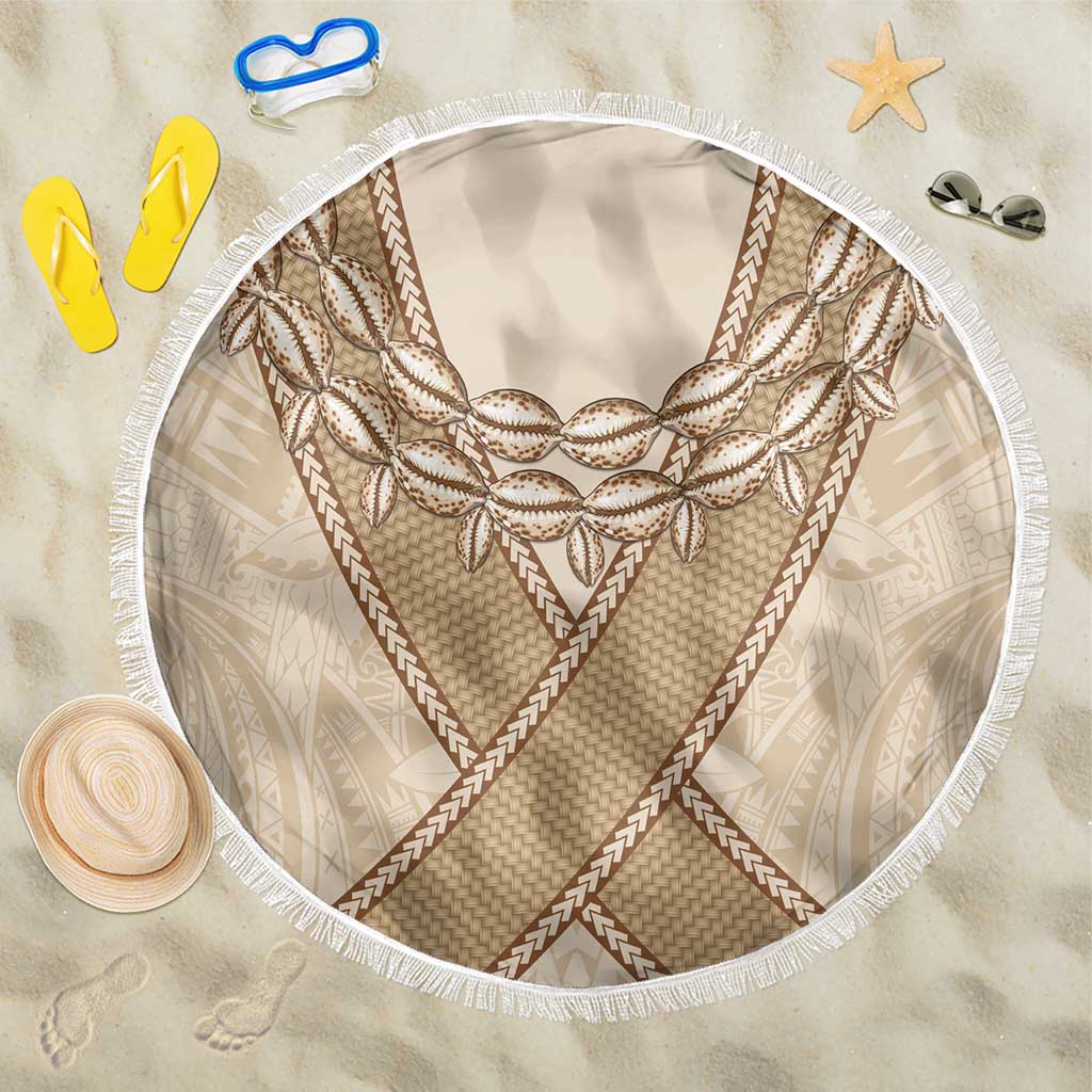 Mauri Ribaberiki Kiribati Beach Blanket Cowrie Shells Lei Palm Leaf Weaving