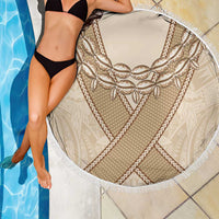 Mauri Ribaberiki Kiribati Beach Blanket Cowrie Shells Lei Palm Leaf Weaving