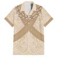 Mauri Ribaberiki Kiribati Family Matching Long Sleeve Bodycon Dress and Hawaiian Shirt Cowrie Shells Lei Palm Leaf Weaving