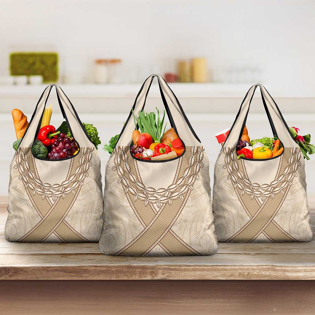 Mauri Ribaberiki Kiribati Grocery Bag Cowrie Shells Lei Palm Leaf Weaving