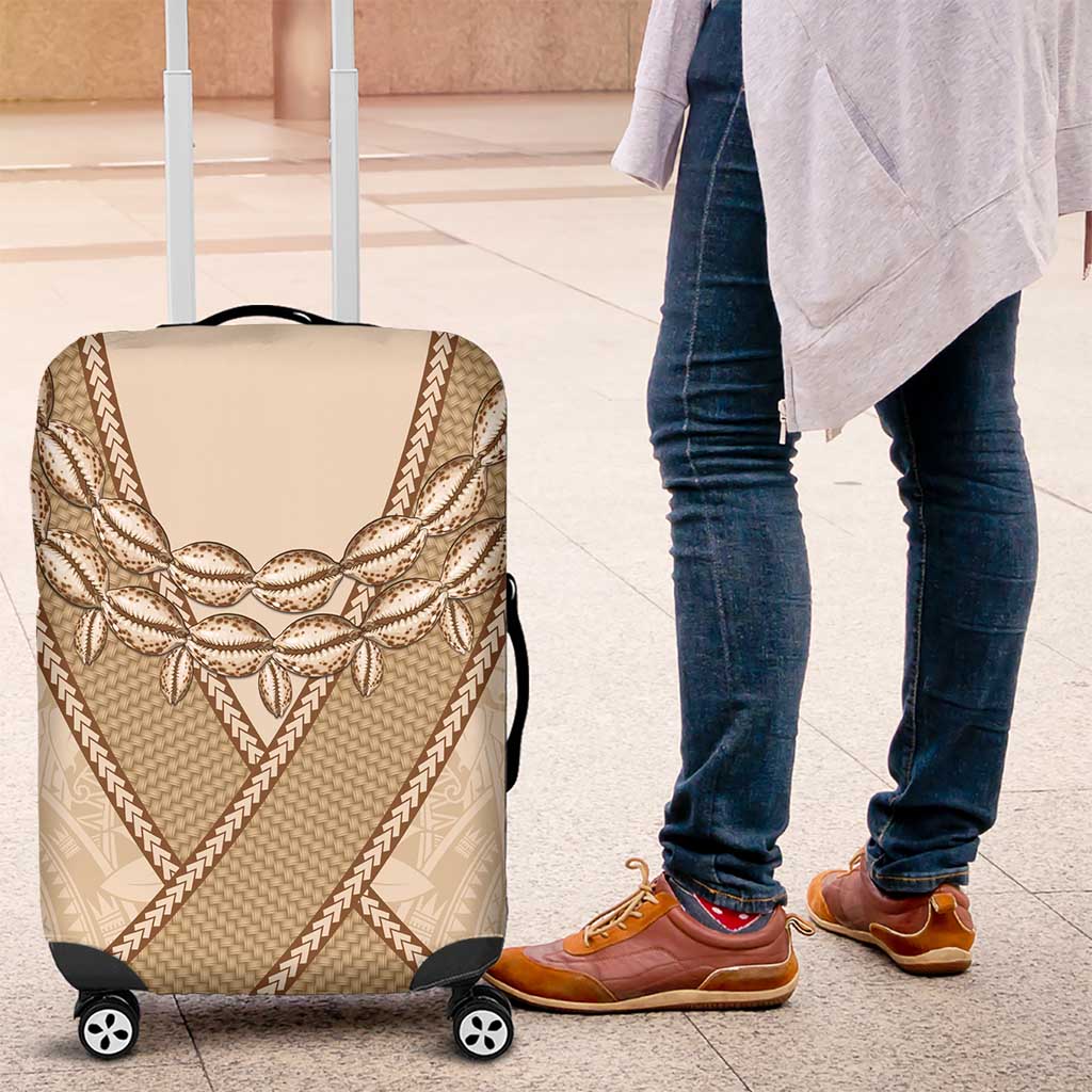 Mauri Ribaberiki Kiribati Luggage Cover Cowrie Shells Lei Palm Leaf Weaving