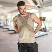 Mauri Ribaberiki Kiribati Men Tank Top Cowrie Shells Lei Palm Leaf Weaving