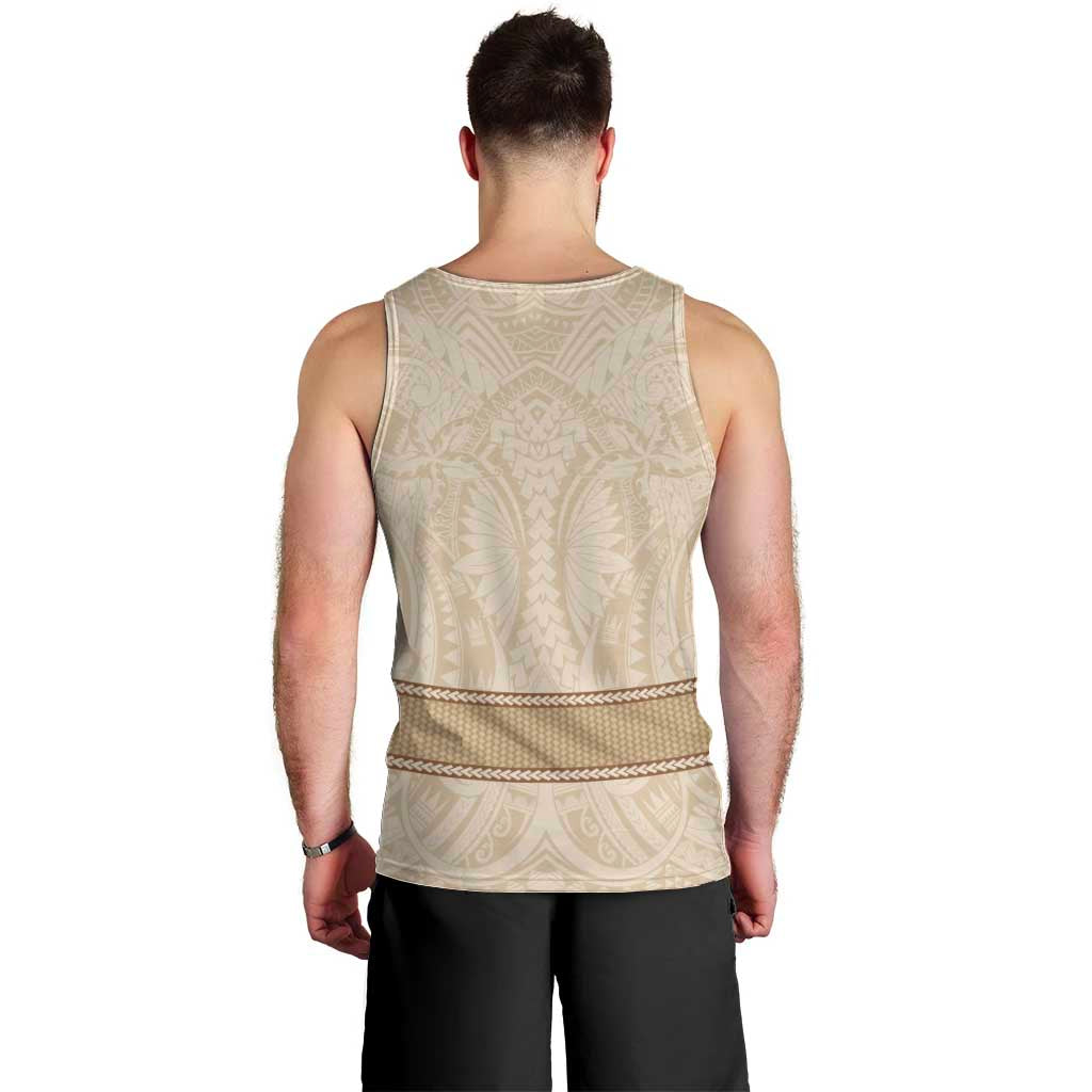 Mauri Ribaberiki Kiribati Men Tank Top Cowrie Shells Lei Palm Leaf Weaving