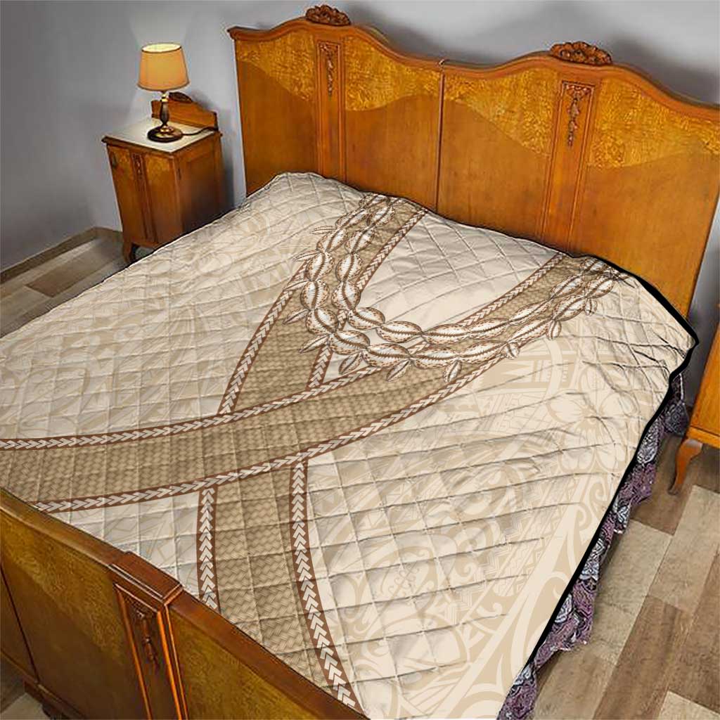 Mauri Ribaberiki Kiribati Quilt Cowrie Shells Lei Palm Leaf Weaving