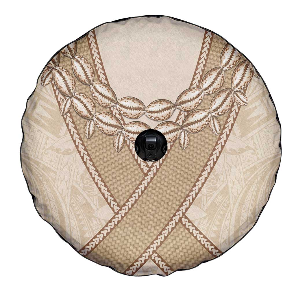Mauri Ribaberiki Kiribati Spare Tire Cover Cowrie Shells Lei Palm Leaf Weaving
