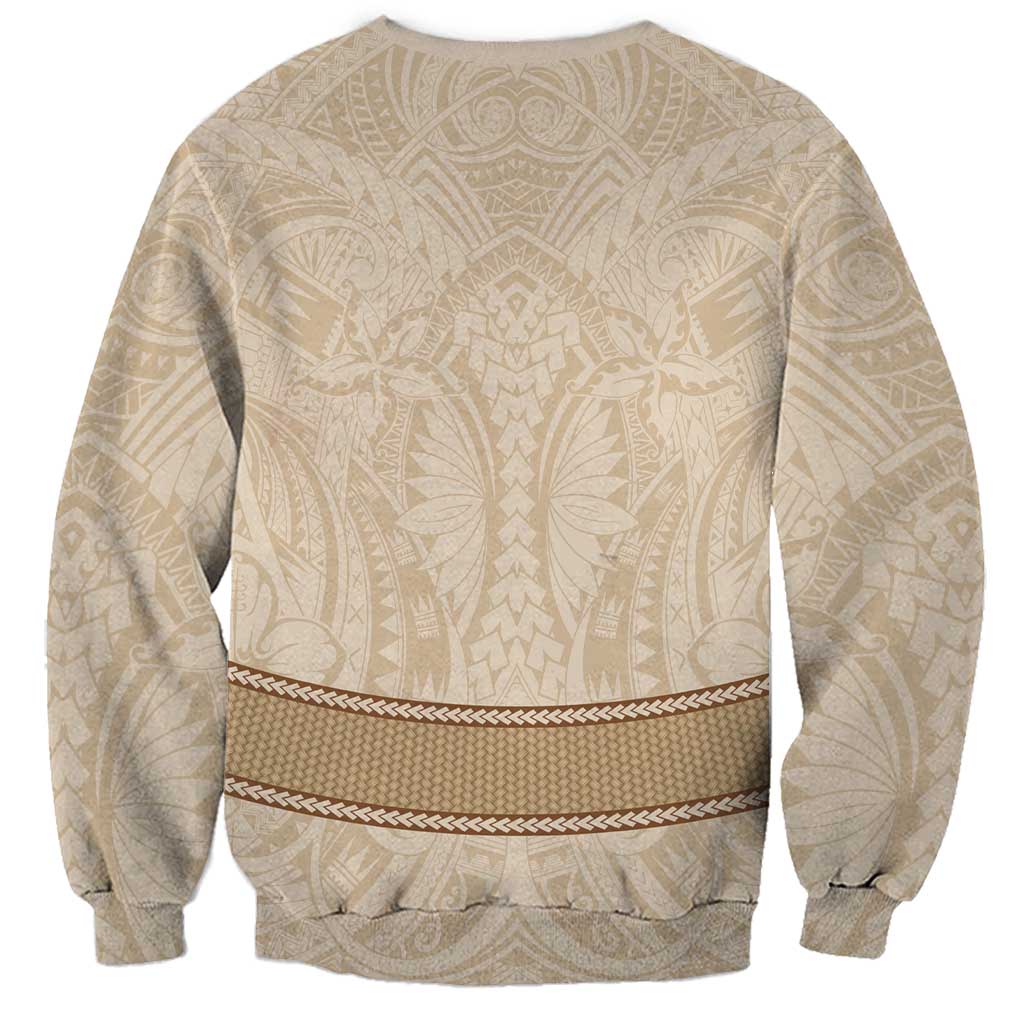 Mauri Ribaberiki Kiribati Sweatshirt Cowrie Shells Lei Palm Leaf Weaving