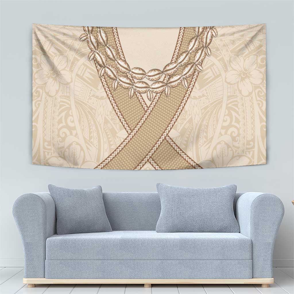 Mauri Ribaberiki Kiribati Tapestry Cowrie Shells Lei Palm Leaf Weaving