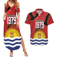 Mauri Kiribati Independence Day Couples Matching Summer Maxi Dress and Hawaiian Shirt 1979 Proud National Frigatebird