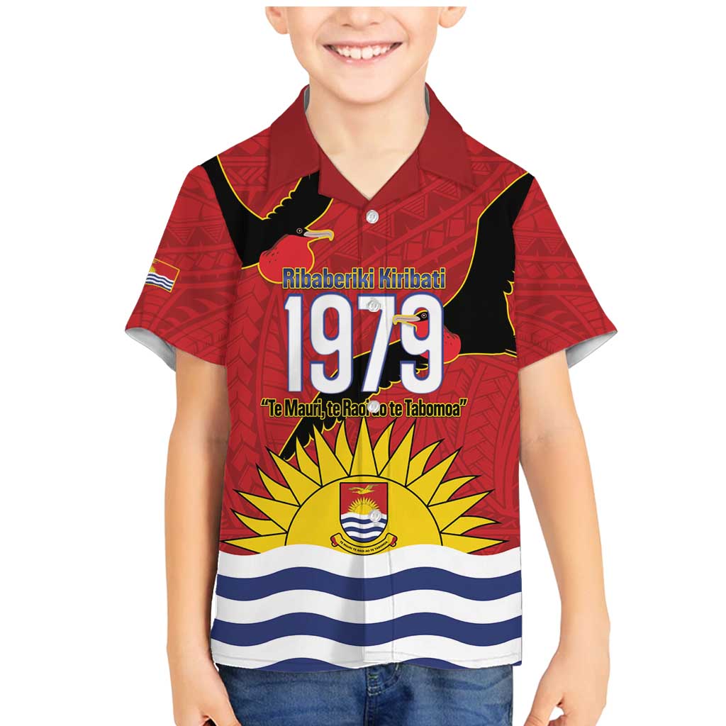 Mauri Kiribati Independence Day Family Matching Mermaid Dress and Hawaiian Shirt 1979 Proud National Frigatebird