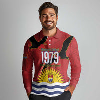Mauri Kiribati Independence Day Long Sleeve Polo Shirt 1979 Proud National Frigatebird