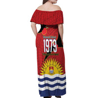 Mauri Kiribati Independence Day Off Shoulder Maxi Dress 1979 Proud National Frigatebird