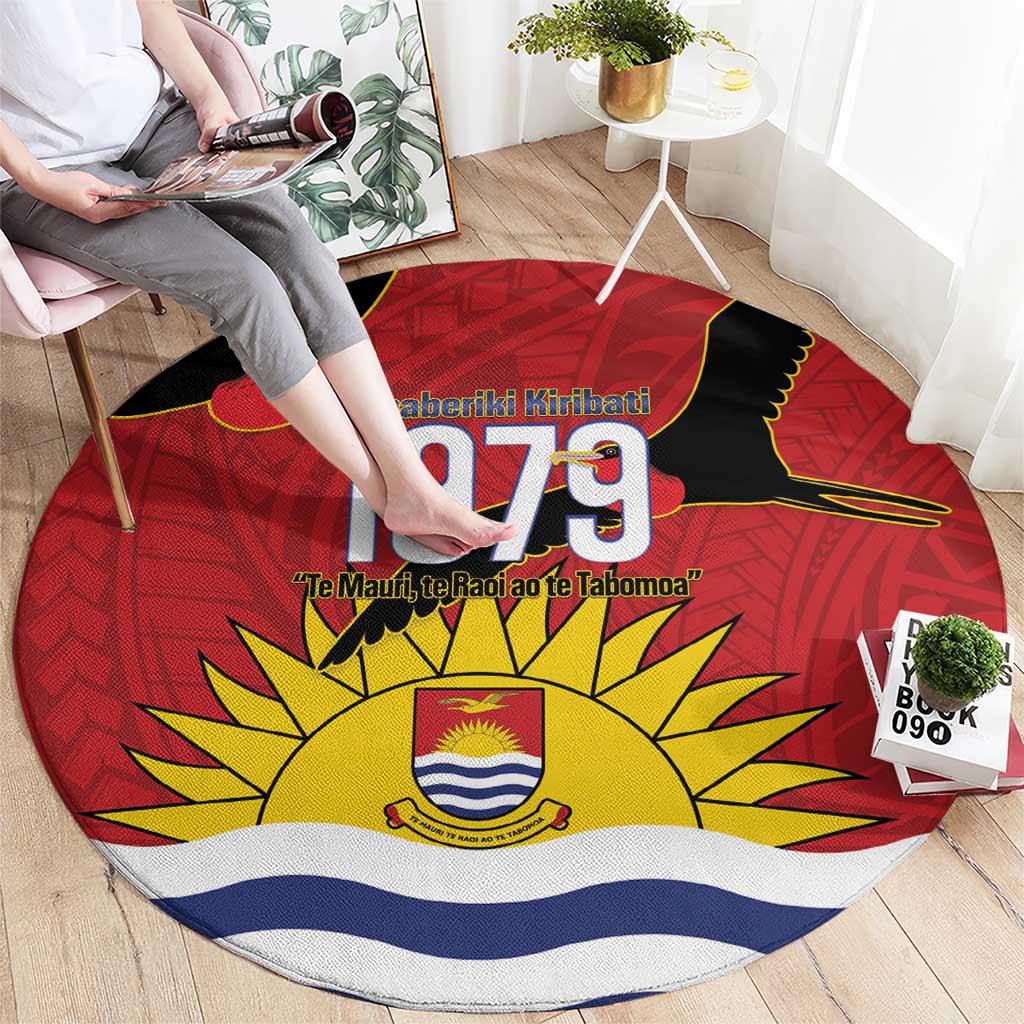 Mauri Kiribati Independence Day Round Carpet 1979 Proud National Frigatebird