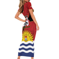 Mauri Kiribati Independence Day Short Sleeve Bodycon Dress 1979 Proud National Frigatebird