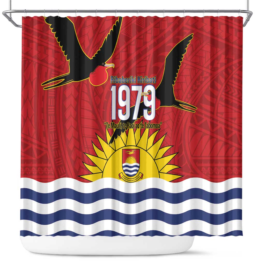 Mauri Kiribati Independence Day Shower Curtain 1979 Proud National Frigatebird