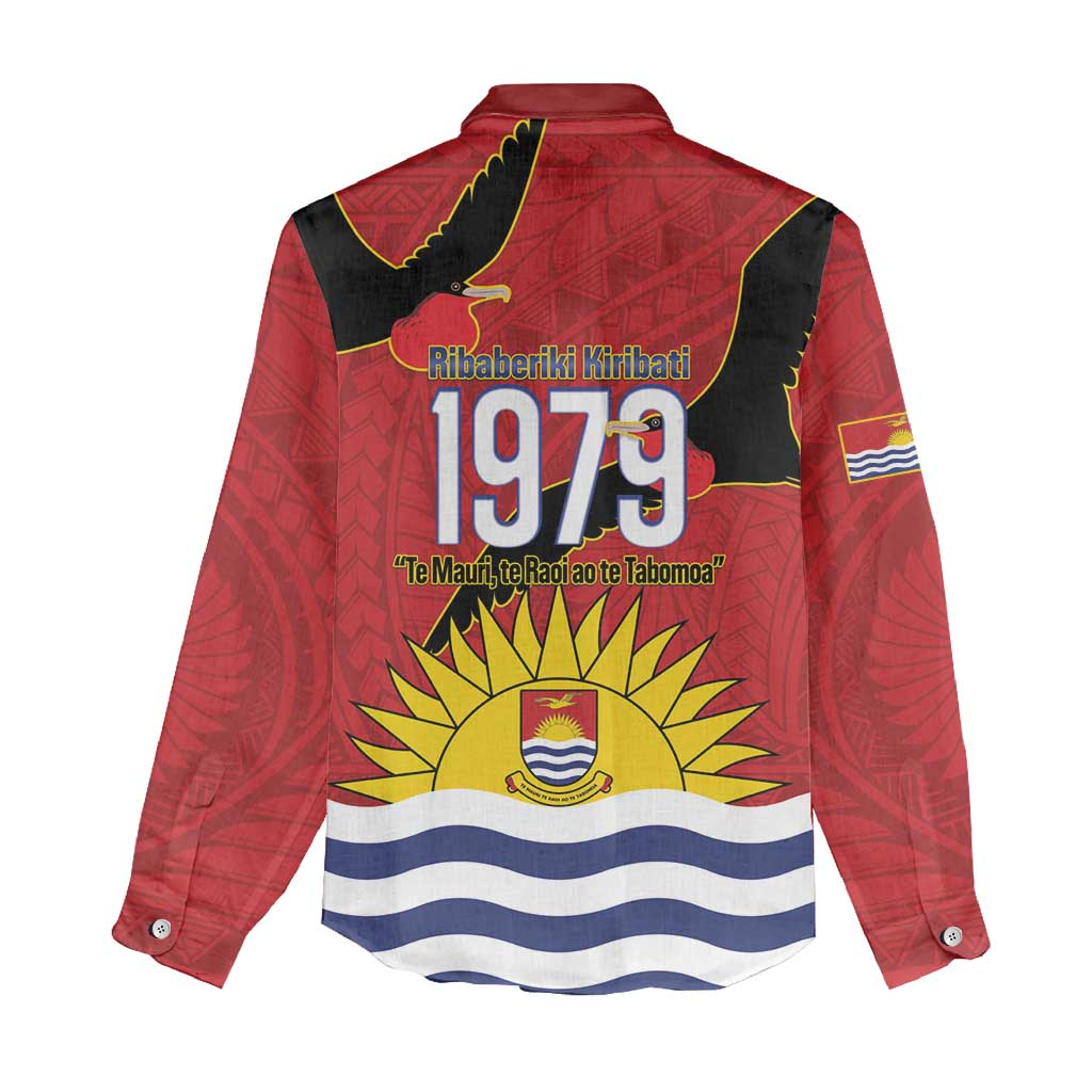 Mauri Kiribati Independence Day Women Casual Shirt 1979 Proud National Frigatebird