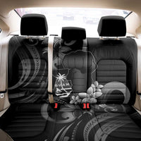 Black Hafa Adai Guam Back Car Seat Cover Chamorro Latte Stone Hand With Plumeria