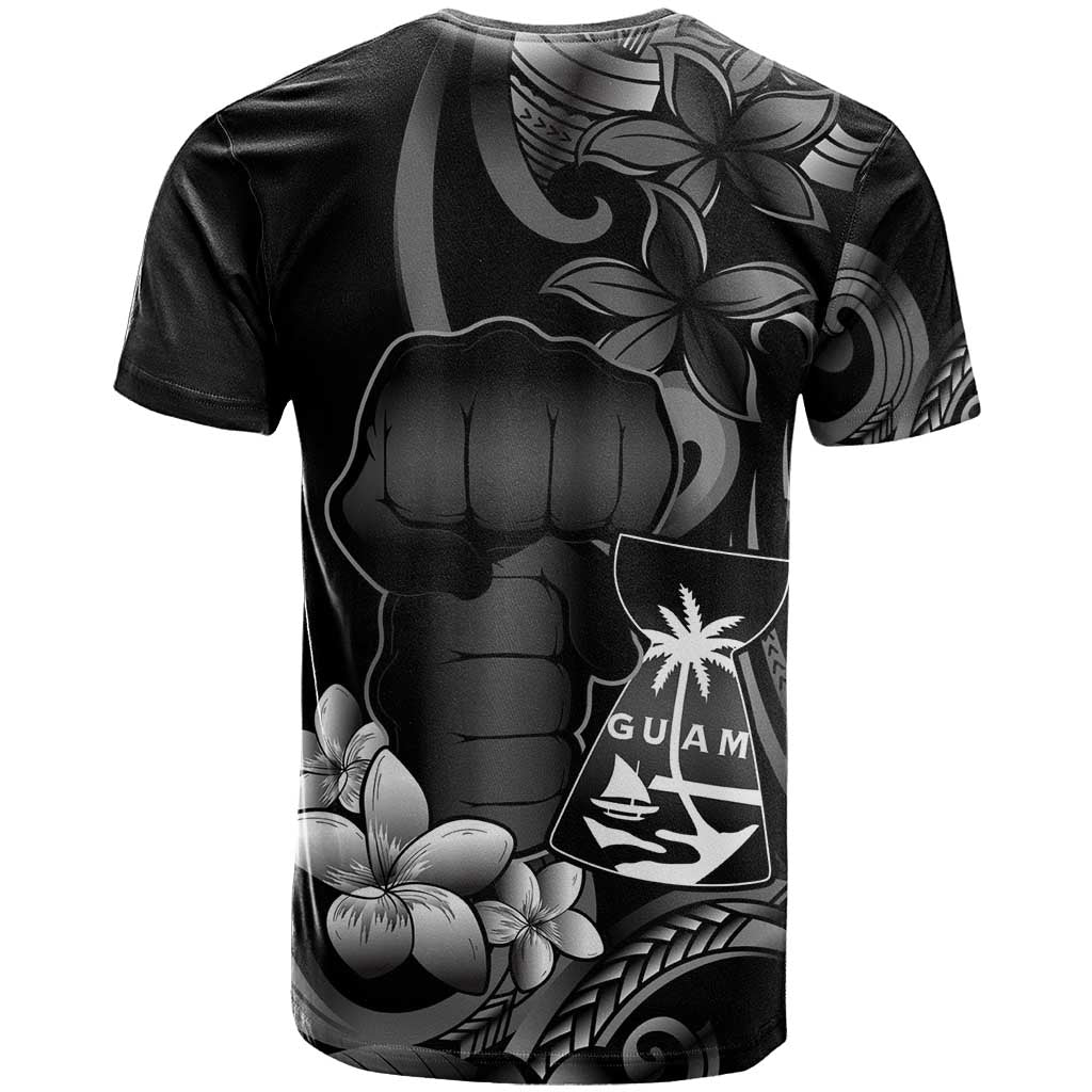 Black Hafa Adai Guam T Shirt Chamorro Latte Stone Hand With Plumeria