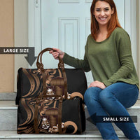 Brown Hafa Adai Guam Travel Bag Chamorro Latte Stone Hand With Plumeria - Polynesian Pride