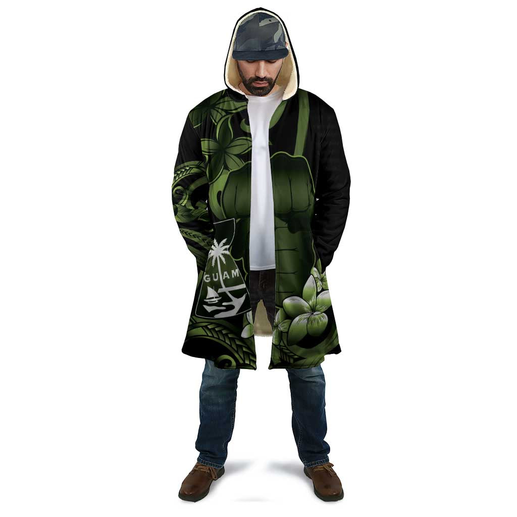 Green Hafa Adai Guam Cloak Chamorro Latte Stone Hand With Plumeria - Polynesian Pride