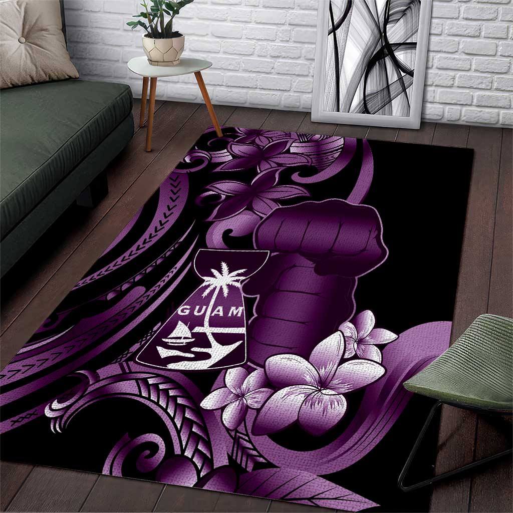 Purple Hafa Adai Guam Area Rug Chamorro Latte Stone Hand With Plumeria