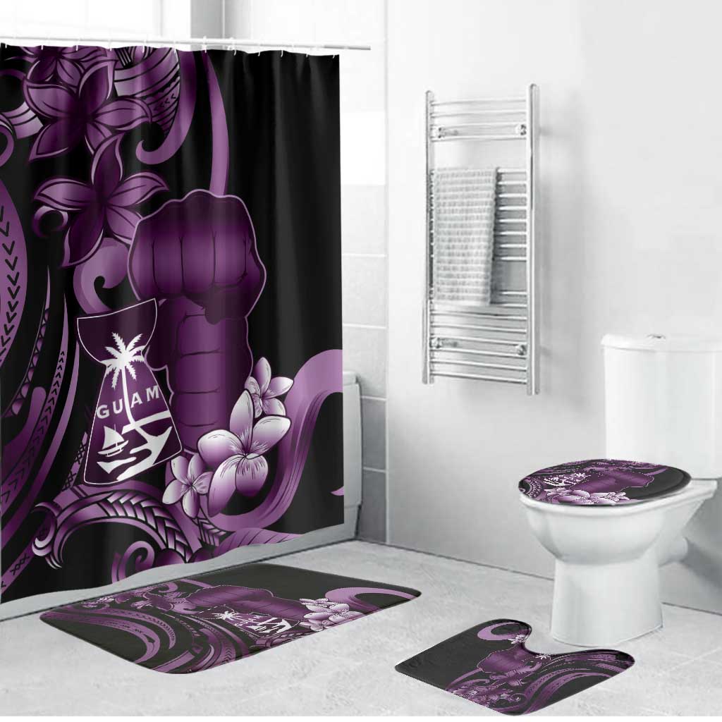 Purple Hafa Adai Guam Bathroom Set Chamorro Latte Stone Hand With Plumeria - Polynesian Pride