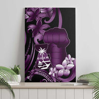 Purple Hafa Adai Guam Canvas Wall Art Chamorro Latte Stone Hand With Plumeria