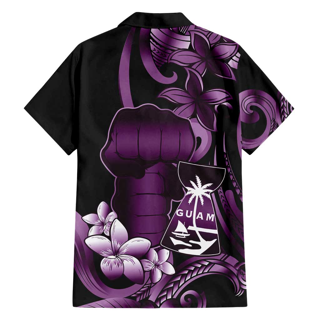 Purple Hafa Adai Guam Family Matching Tank Maxi Dress and Hawaiian Shirt Chamorro Latte Stone Hand With Plumeria