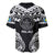 Palau Constitution Day Baseball Jersey Belau Seal With Polynesian Pattern - Black