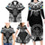 Palau Constitution Day Family Matching Long Sleeve Bodycon Dress and Hawaiian Shirt Belau Seal With Polynesian Pattern - Black