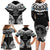 Palau Constitution Day Family Matching Long Sleeve Bodycon Dress and Hawaiian Shirt Belau Seal With Polynesian Pattern - Black