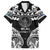 Palau Constitution Day Family Matching Off The Shoulder Long Sleeve Dress and Hawaiian Shirt Belau Seal With Polynesian Pattern - Black