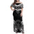 Palau Constitution Day Family Matching Off Shoulder Maxi Dress and Hawaiian Shirt Belau Seal With Polynesian Pattern - Black