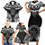 Palau Constitution Day Family Matching Short Sleeve Bodycon Dress and Hawaiian Shirt Belau Seal With Polynesian Pattern - Black