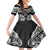 Palau Constitution Day Family Matching Summer Maxi Dress and Hawaiian Shirt Belau Seal With Polynesian Pattern - Black