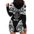 Palau Constitution Day Hoodie Dress Belau Seal With Polynesian Pattern - Black