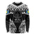 Palau Constitution Day Long Sleeve Shirt Belau Seal With Polynesian Pattern - Black