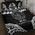 Palau Constitution Day Quilt Bed Set Belau Seal With Polynesian Pattern - Black