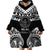 Palau Constitution Day Wearable Blanket Hoodie Belau Seal With Polynesian Pattern - Black