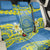 Palau Constitution Day Back Car Seat Cover Belau Seal With Frangipani Polynesian Pattern - Blue